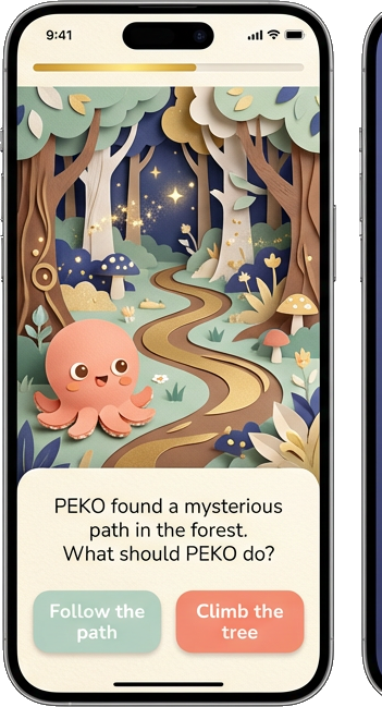 PEKO Story Player - Interactive storytelling with choice buttons